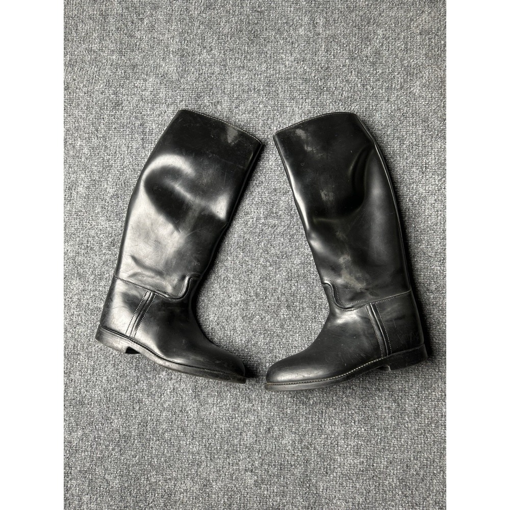 Womens Leather Riding Boots Aigle Coupe Saumur Black Made in France, Size 4.5 US